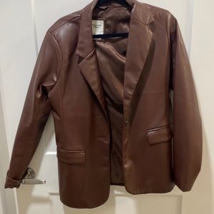 Abercrombie & Fitch vegan leather blazer, Size L